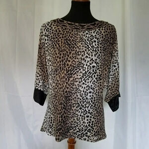 Alberto Makali Cheetah  Print Dolman‎ Sleeve Animal Print Mesh Top